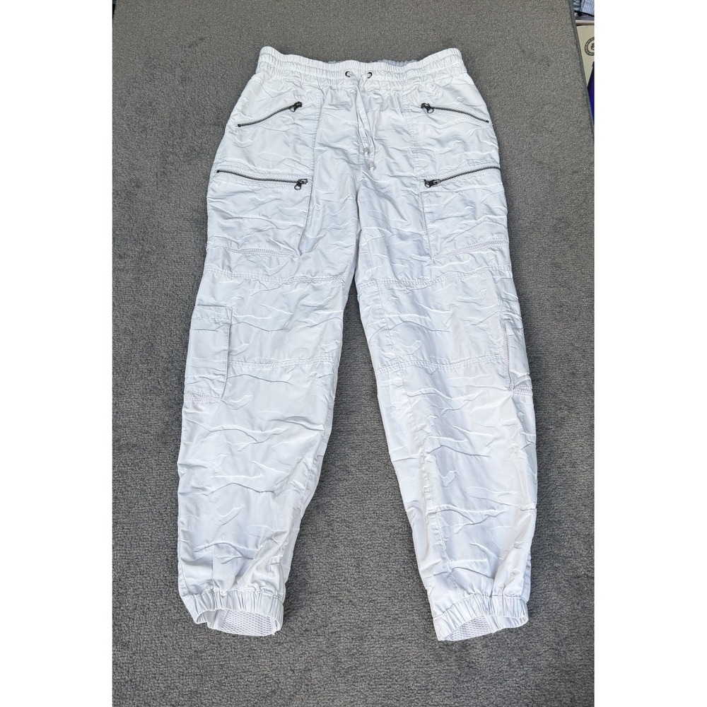 Blanc Noir White Textured Cargo Jogger Pants BLP06100 Size M